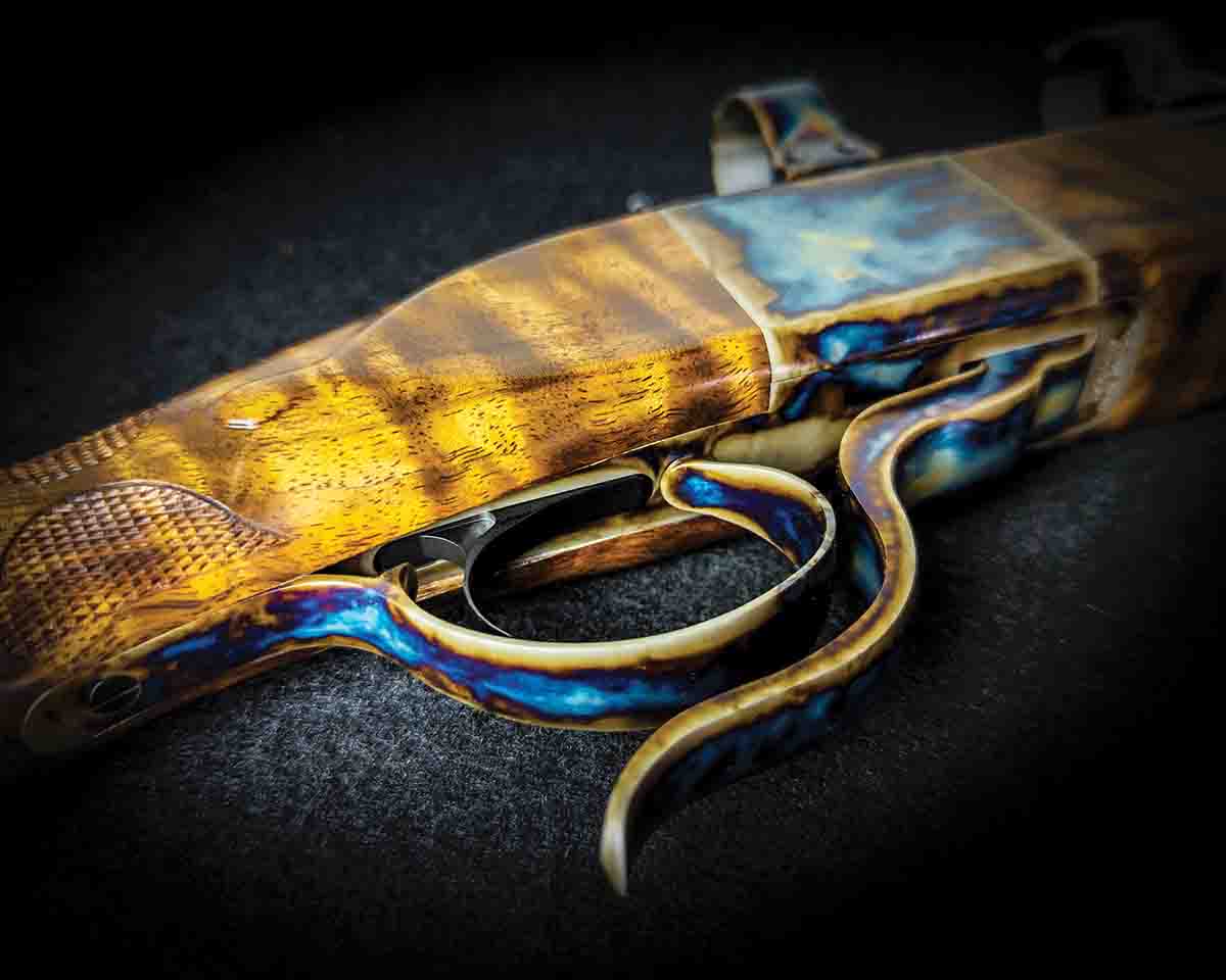 Stunning wood and case colors embellish this svelte Parkwest SD 10 single-shot rifle. (©2023 Parkwest photos)